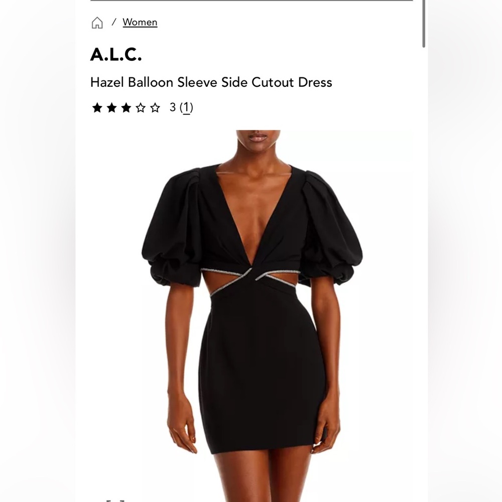 A.L.C. Black Cutout Backless Dress